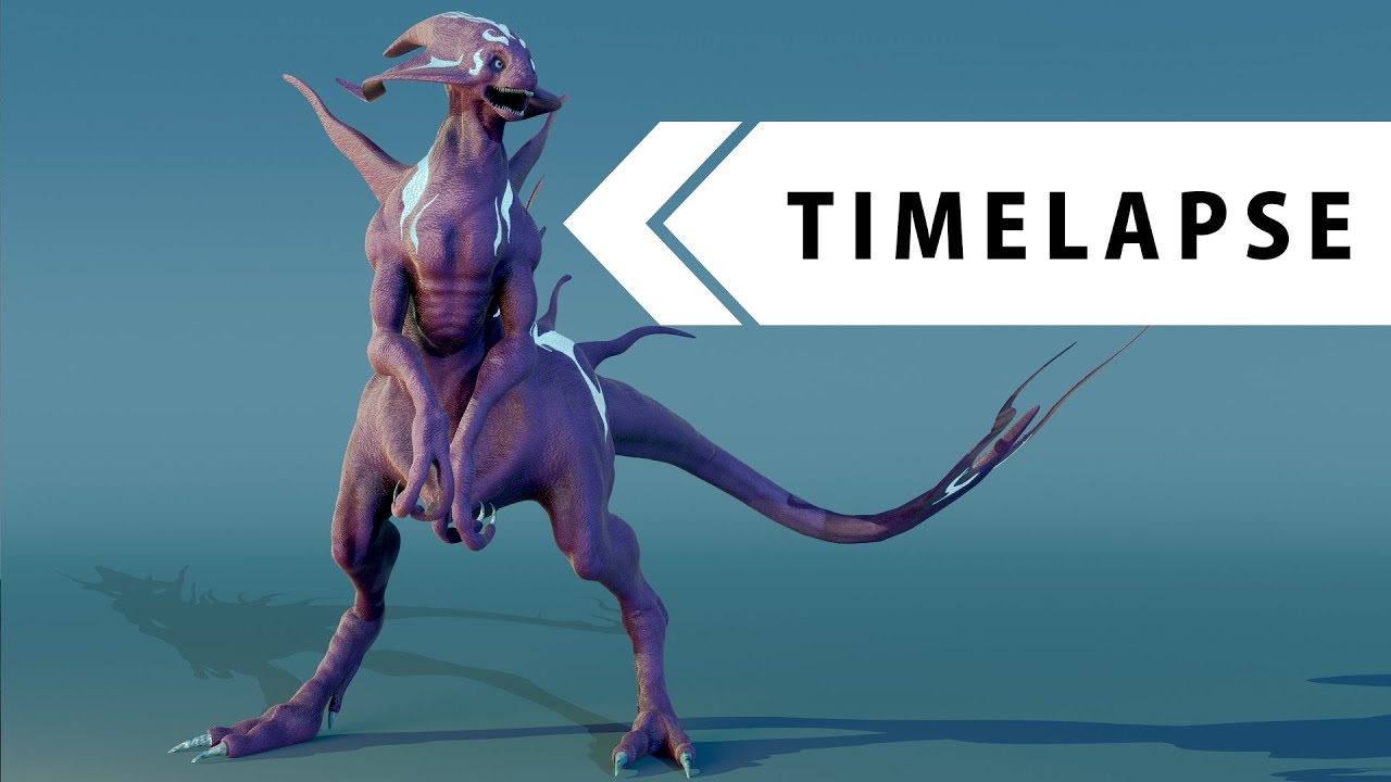 Maya tutorials creature modelling sculpting texturing in timelapse by Hokiroya 