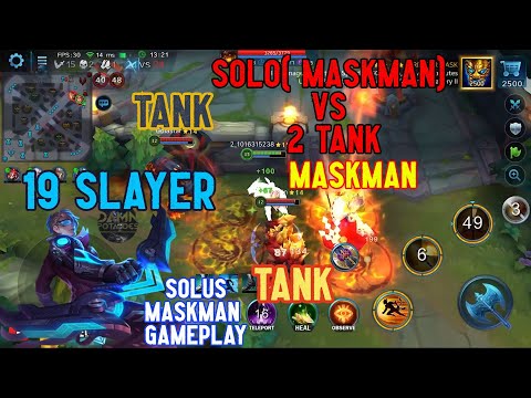 Heroes Evolved - SOLUS MASKMAN GAMEPLAY ( 19 SLAYER - MASKMAN VS 2 TANK ) - RANK MATCH -