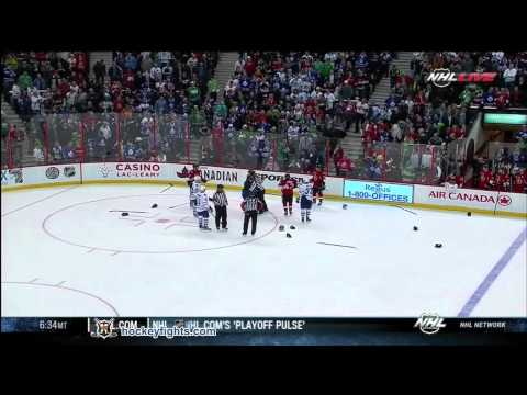 Luke Schenn vs Nick Foligno & Mikhail Grabovski vs Chris Neil Mar 17, 2012