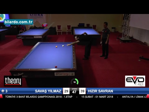 SAVAŞ YILMAZ & HIZIR SAVRAN Bilardo Maçı - 2018 - TÜRKİYE 1.LİGİ-Son 16