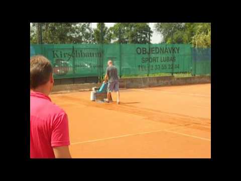 Clay court maintenance in Prague made by Andrea Paoloni