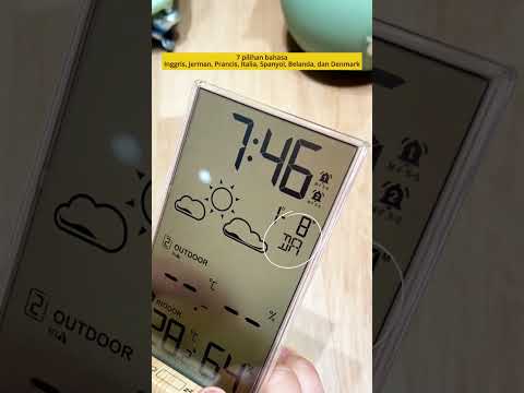 Gambar Forhom Jam Meja LCD Digital Weather Transparan - Cokelat Wood