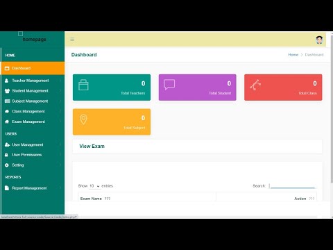 Free Source code in php mysql School Examination Management System Project