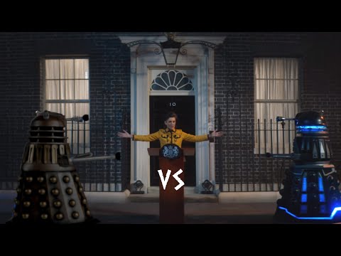 Doctor who Revolution of the Daleks - Dalek punch up on Bristol Suspension Bridge