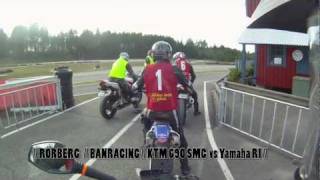preview picture of video 'KTM 690 SMC vs Yamaha R1'