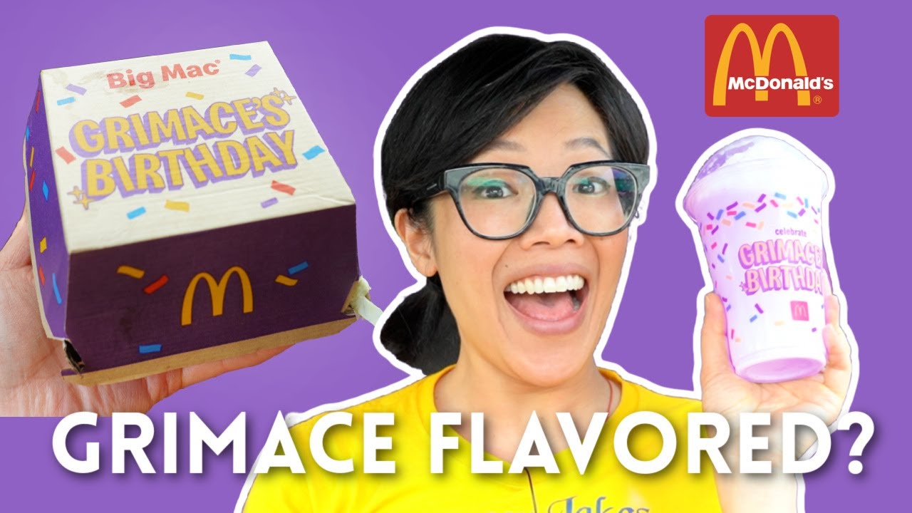 What Does A Grimace Shake Taste Like | McDonald's Grimace's Birthday Meal