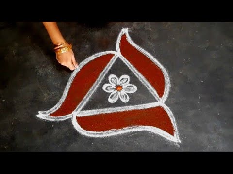simple design rangoli/flower padi kolam/easy design lotuskolam/Fridaykolam/dailykolam/srinithi kolam