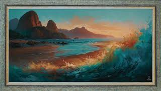 Rough surf at the beautiful river beach | Tv Art for Samsung The Frame | No Music | 4K