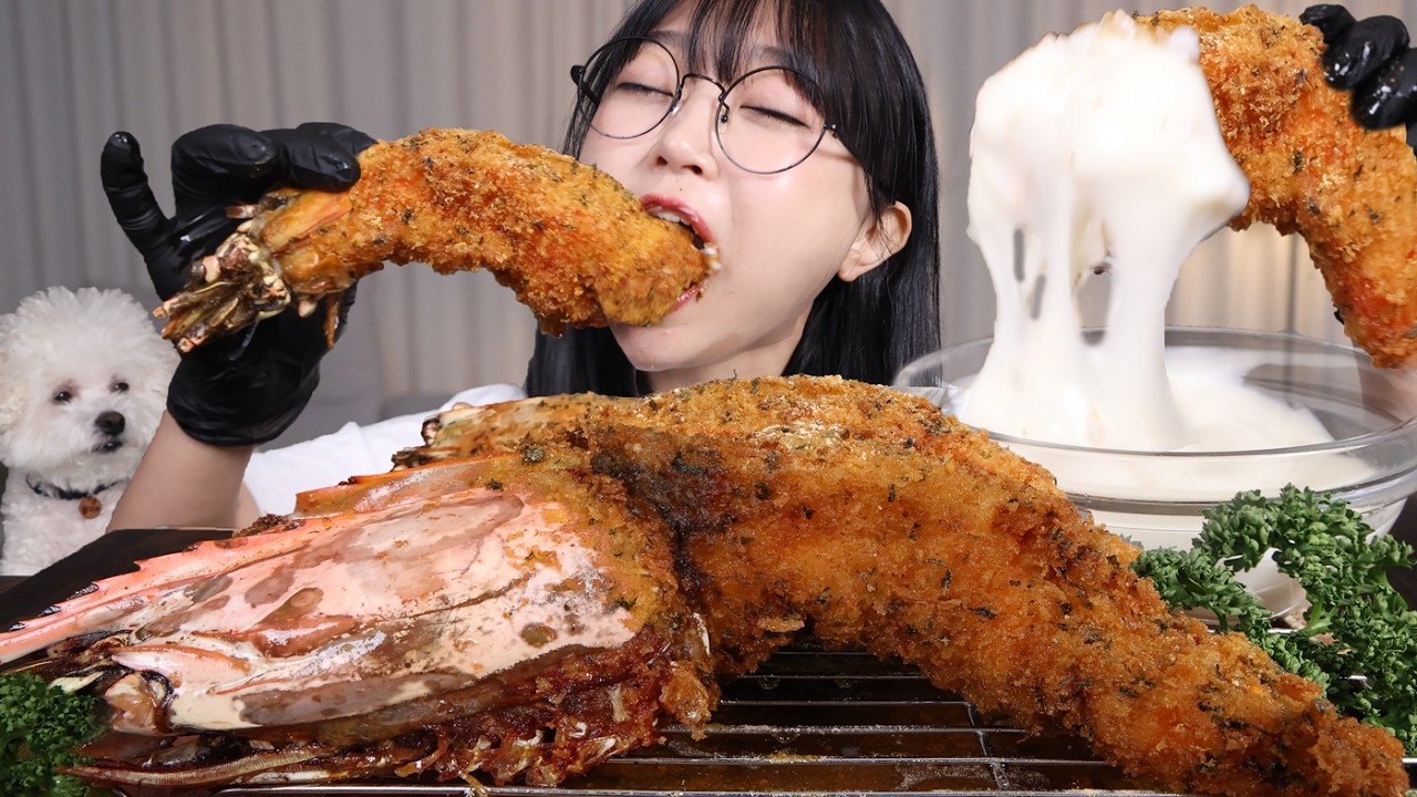 블랙타이거새우로 만든 대왕 새우튀김 먹방🍤Crispy Fried Shrimp Mukbang ASMR