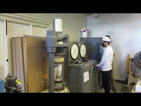 Compression Testing of a 28 Day Concrete Cylinder (11/12/21)