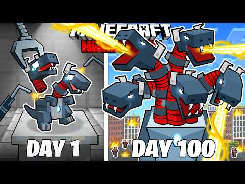 I Survived 100 Days as a MECHA HYDRA in HARDCORE Minecraft