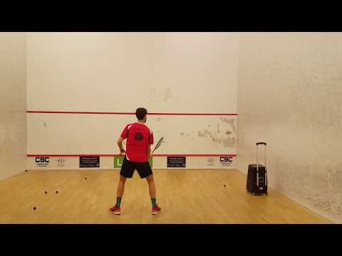 Carlos Cornes practicing with the Hit Trainer.