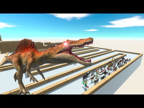 Escape From Alien Spinosaurus - Last Survivor - Zigzag Course | Animal Revolt Battle Simulator