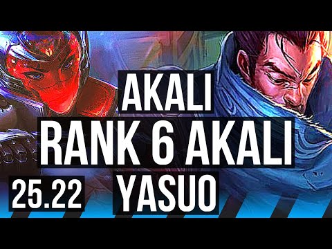 AKALI vs YASUO (MID) | Rank 6 Akali, 12/2/11, Godlike | EUW Challenger | 25.22