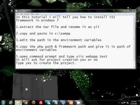 comment installer yii framework