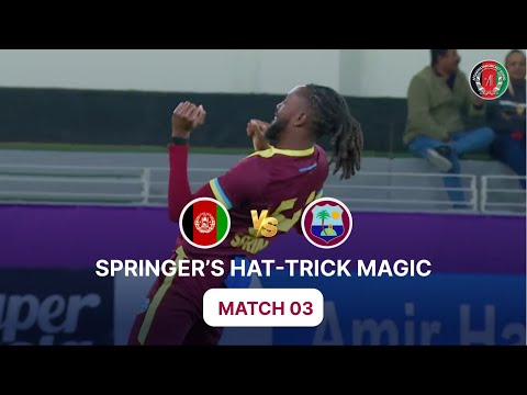 Hat-Trick Hero! Shamar Springer Goes Wild 🚨  | AFG vs WI 2026 | 3rd T20I | Dubai | ACB | 321J