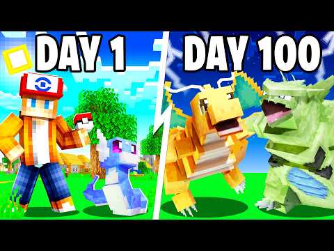 I Spent 100 DAYS as a PSEUDO-LEGENDARY TRAINER in Pokémon Minecraft Vs my Rival! (Duos Cobblemon)