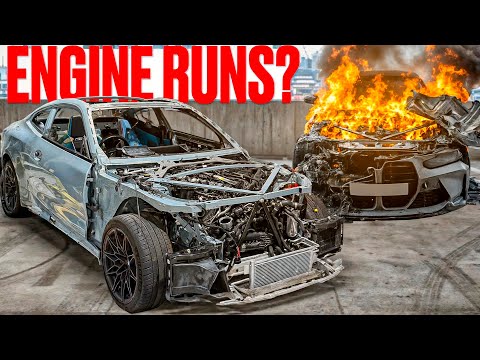 STARTING THE ENGINE ON MY BURNT BMW M4 FOR THE FIRST TIME