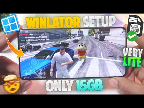 GTA 5 Extremely Lite Version on Android (15GB)| Winlator Emulator Full Setup & GTA5 Lite Gameplay