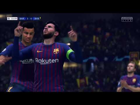 FIFA 19 Barcelona Career Mode episode 6 champions League Action against Borrusia Dortmund