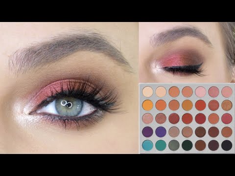 RED BRONZE EYE LOOK!! Morphe X Jaclyn Hill Palette Tutorial