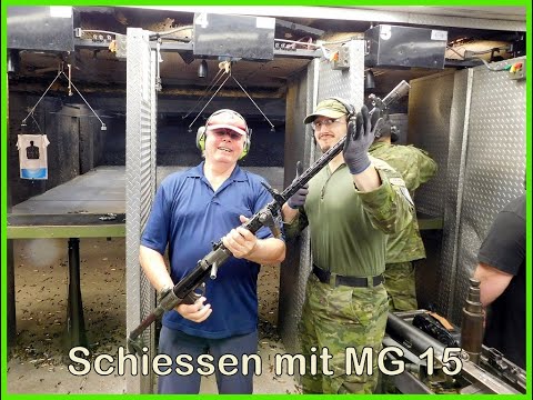 MG 15 from 1933 - sharpshooting with on-board machine gun - very loud