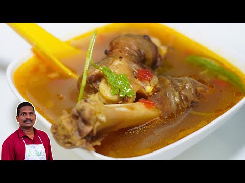ரோட்டுக்கடை ஆட்டுக்கால் சூப் | Street food taste Mutton leg soup | Balaji's kitchen