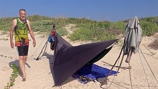Ultralight Hammock Camping at Matagorda Beach, TX, USA