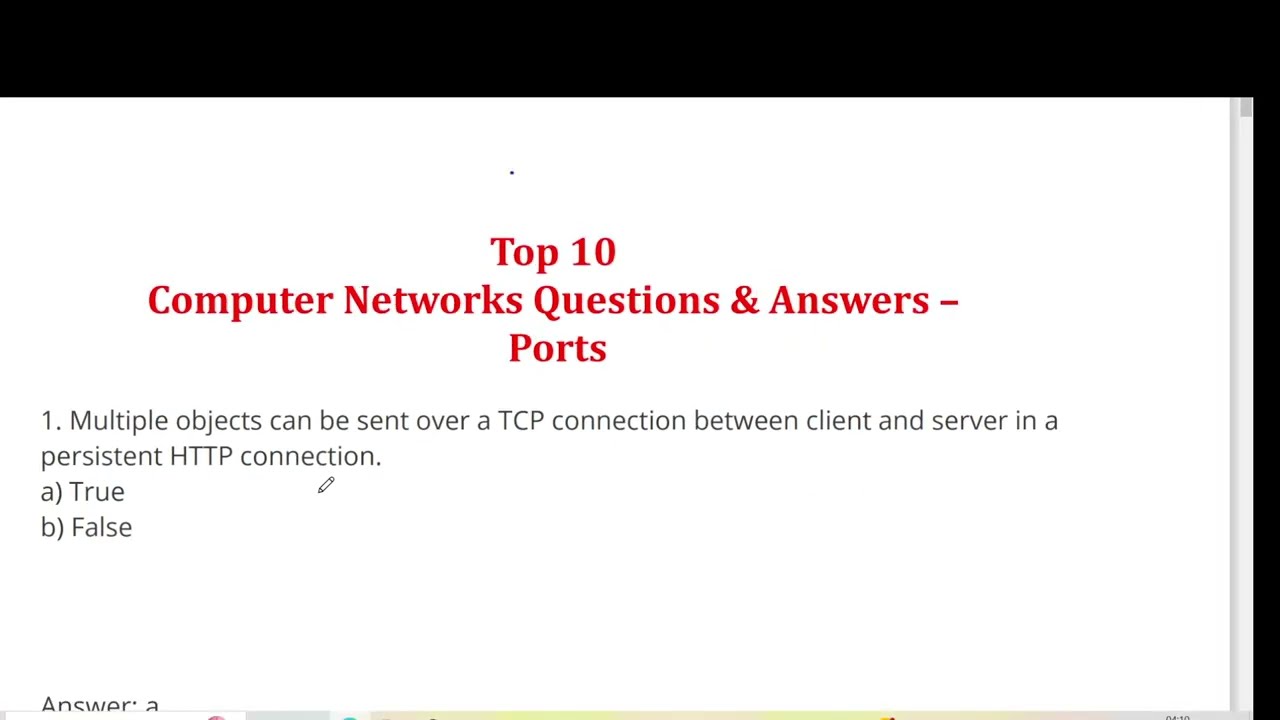 Ports - Computer Networks Questions & Answers MCQ