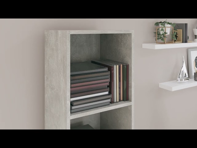Video teaser per 800148 vidaXL Book CabinetTV Cabinet Concrete Grey 36x30x143 cm Engineered Wood