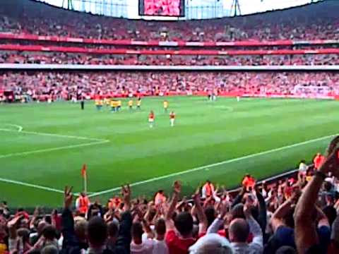 Southampton fans at Arsenal at full time