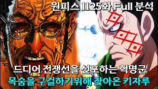 [ 원피스1125화 Full 분석 ] 드디어 밝혀지는 충격적인 드래곤 출생의 비밀, 해군에서 살기위해 도망치는 키자루,