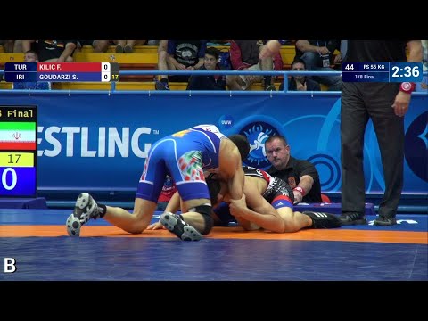 1/8 FS - 55 kg: F. KILIC (TUR) v. S. GOUDARZI (IRI)