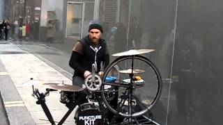 David Osborne, London Bike Drummer (2013 March 02, near Oxford Street)