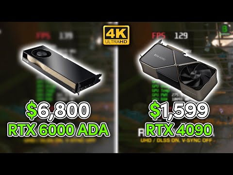 $6,800 Quadro RTX6000 ADA vs $1,599 RTX 4090 Performance Comparison | Test in 13 games | 4K
