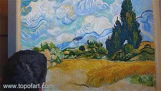 Art Reproduction (van Gogh - Wheat Field with Cypresses) Hand-Painted Step by Step