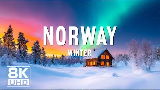 Norway Winter 8K ❄️ Snowy Fjords, Frozen Landscapes and the Enchanting Northern Lights