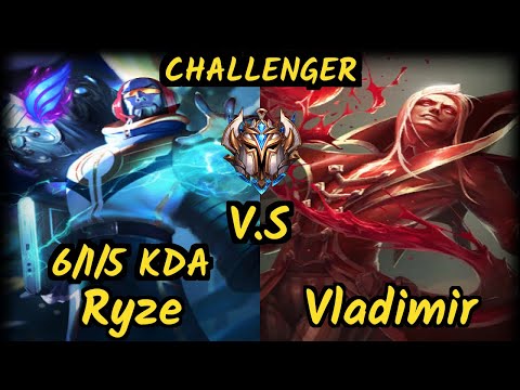 S04 Sedrion (RYZE) vs VLADIMIR - 6/1/5 KDA TOP CHALLENGER GAMEPLAY - EUW