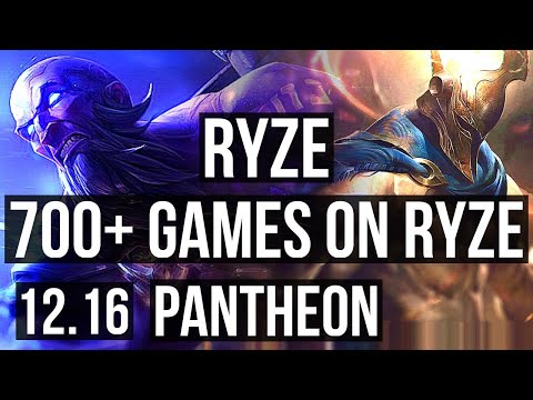 RYZE vs PANTHEON (MID) | 1.4M mastery, 700+ games, 7/2/9 | KR Diamond | 12.16