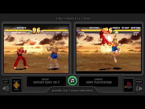 Dual Longplay [40] Street Fighter EX2 Plus (Arcade vs Playstation) Side by Side Comparison