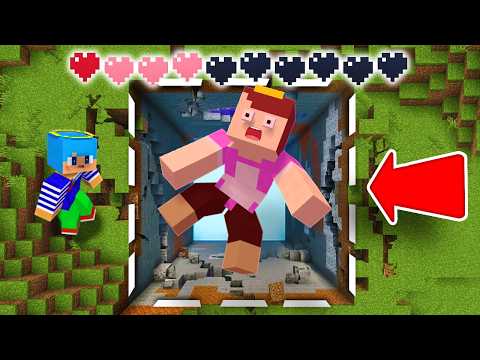 ダメージで地面が消える世界でイタズラしてみた！【まいくら / マインクラフト】