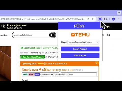 How to Import Products from TEMU to Shopify Store Using POKY | Fast & Easy