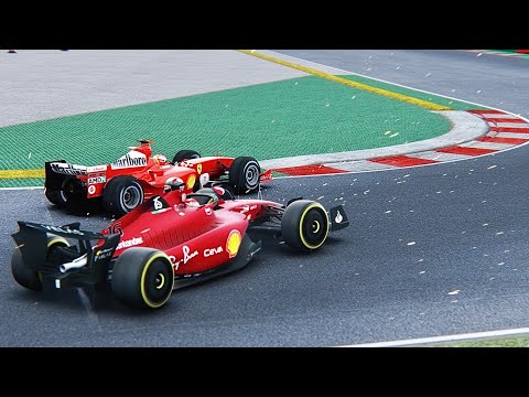 Ferrari F1 2022 F1-75 vs Ferrari F1 2004 Micheal Schumacher at Montreal Canada GP