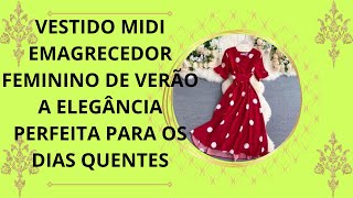 Vestido Midi Emagrecedor Feminino De Verão A Elegância Perfeita para os Dias Quentes