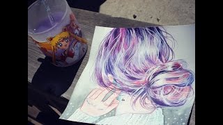 How to paint hair with watercolor tutorial and tips