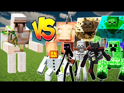 Mutant Iron Golem vs All Mutant Mobs | Mutant Iron Golem and Mutant Beats Mods
