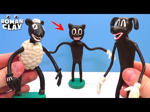 New Cartoon Cat, New Cartoon Dog JERRY and Cartoon Sheep with Clay | Trevor Henderson Creature