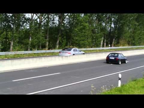 BMW 7er E65 vs. VW Polo 86c Turbo @ Filmautobahn Aldenhoven EFR Germany