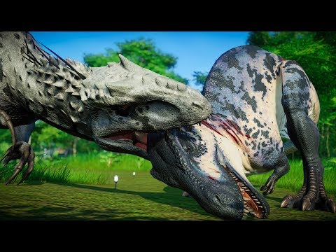 Indominus Rex Vs Acrocanthosaurus Vs Spinosaurus Vs Ceratosaurus - Jurassic World Evolution