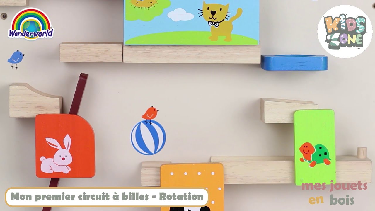 Mon premier circuit à billes en bois pour bébé - Rotation